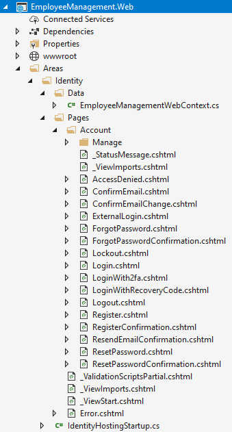 asp.net core identity views