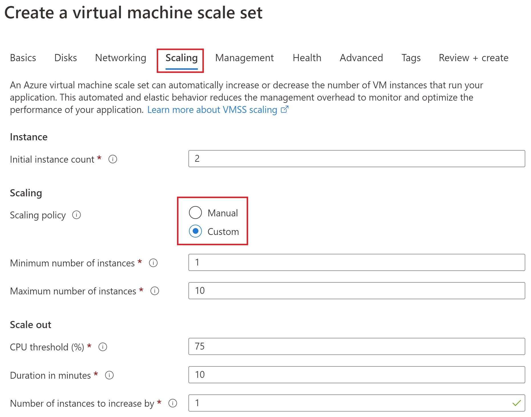 manual upgrade virtual machine scale set