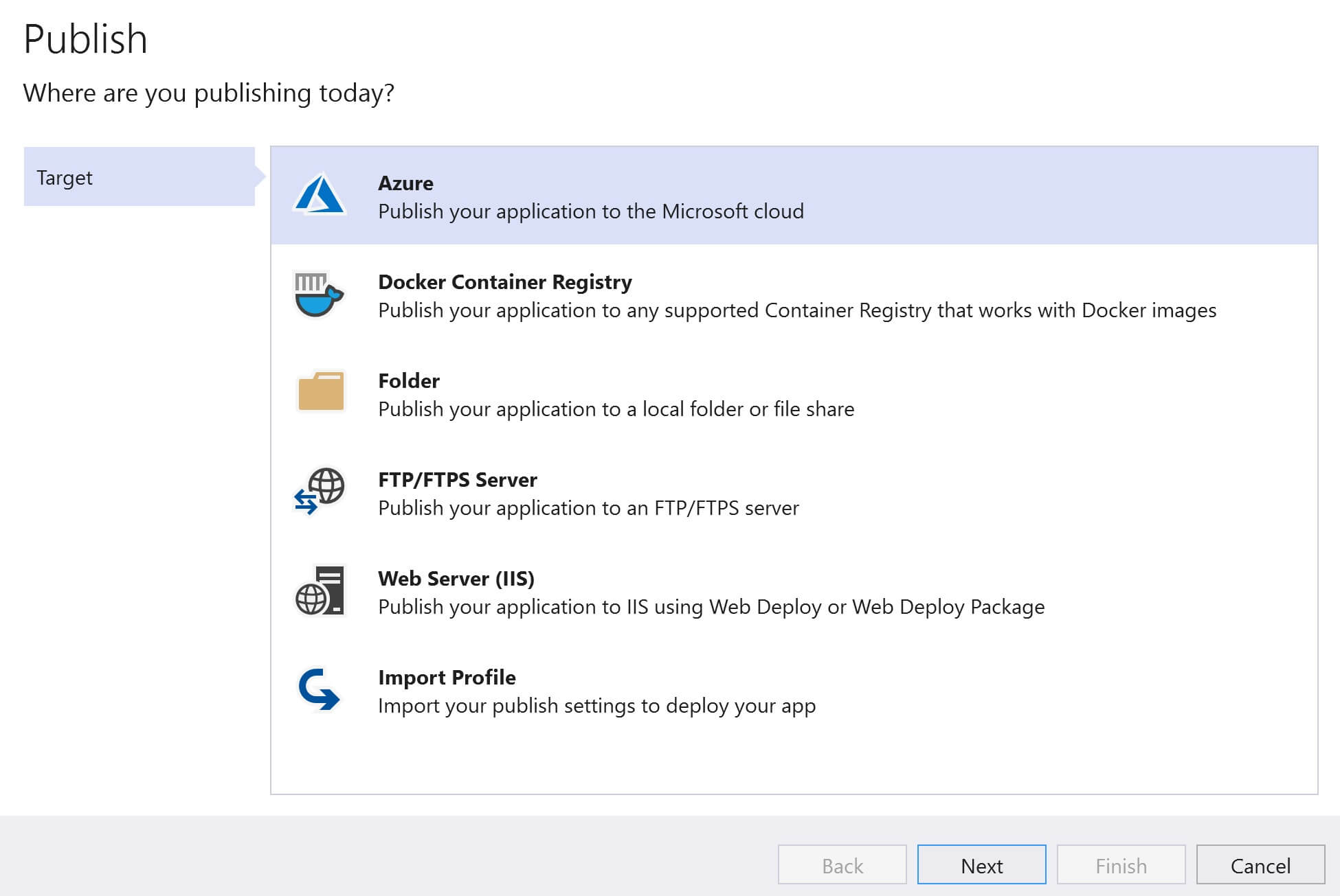 publish web app to azure