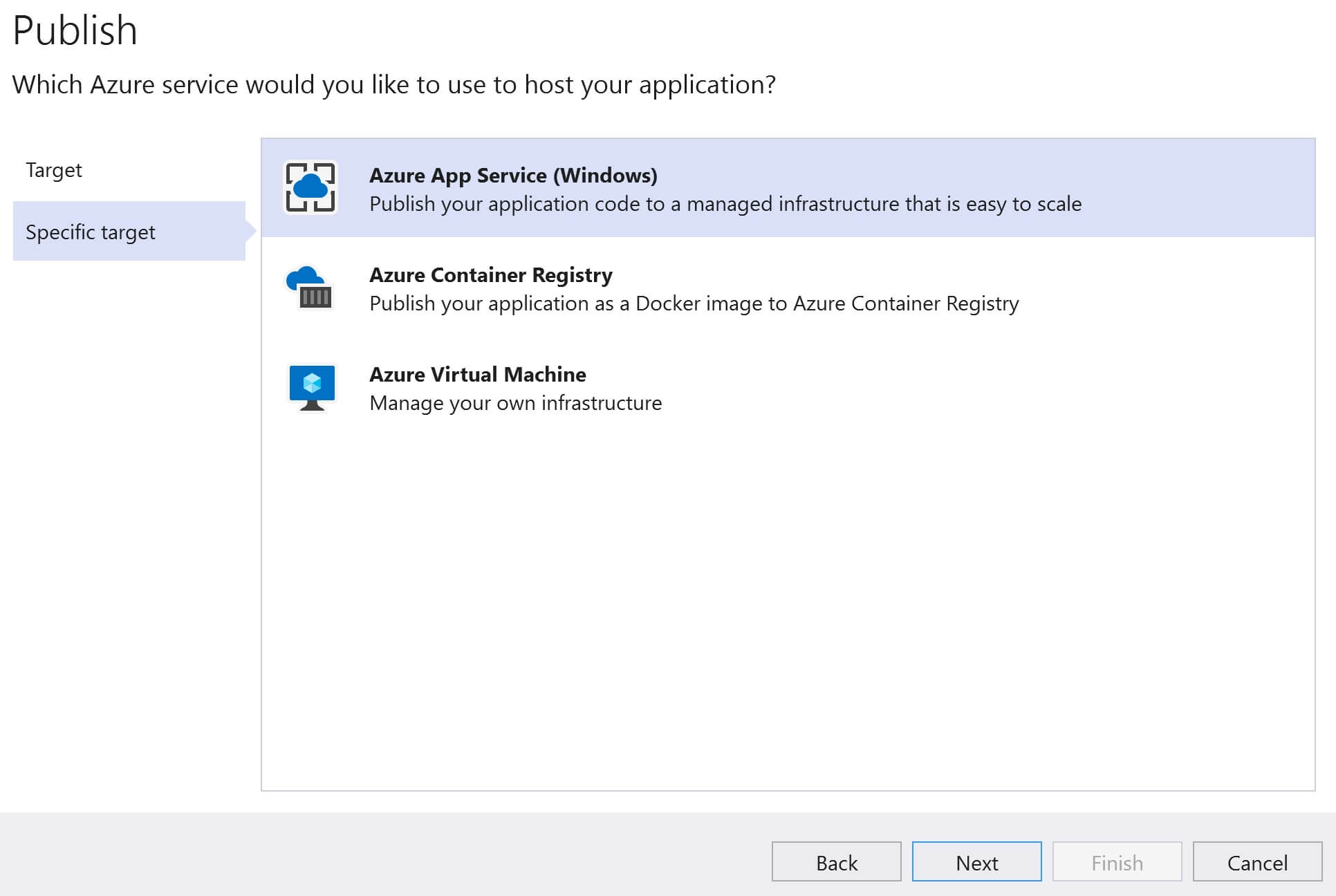 visual studio 2019 deploy to azure