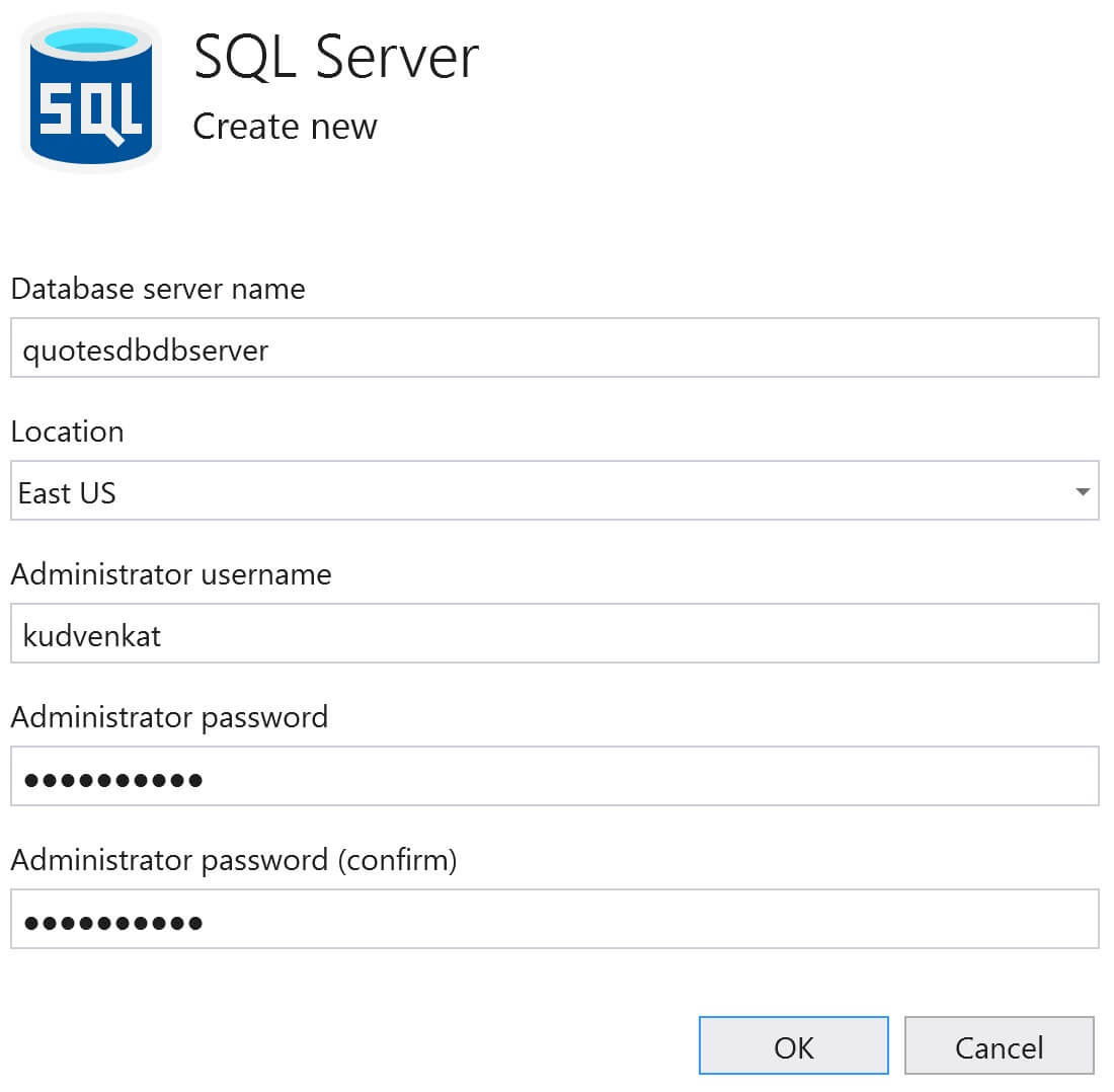 provision azure sql database from visual studio