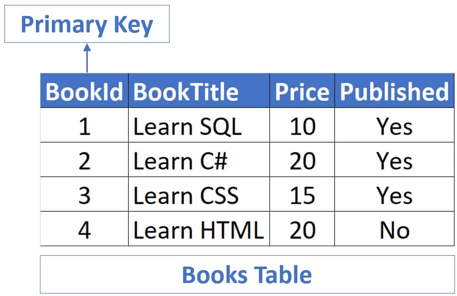 what is primary key with example