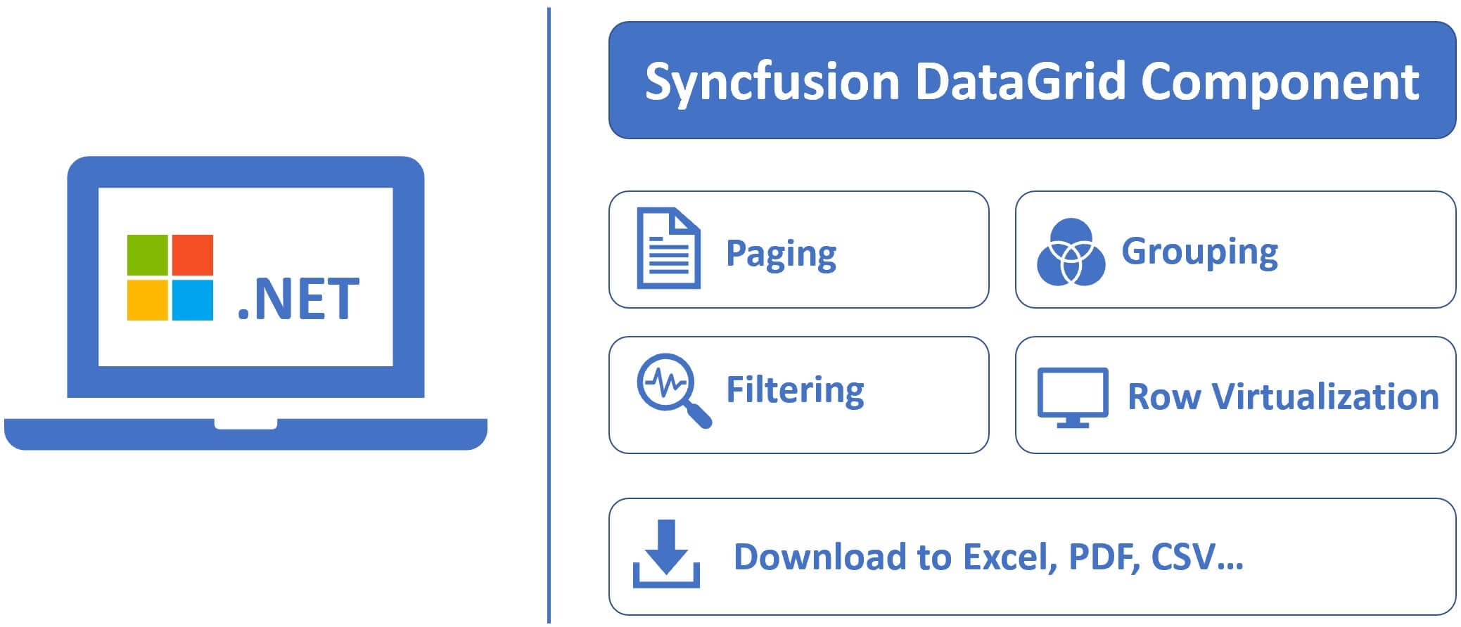 syncfusion datagrid features