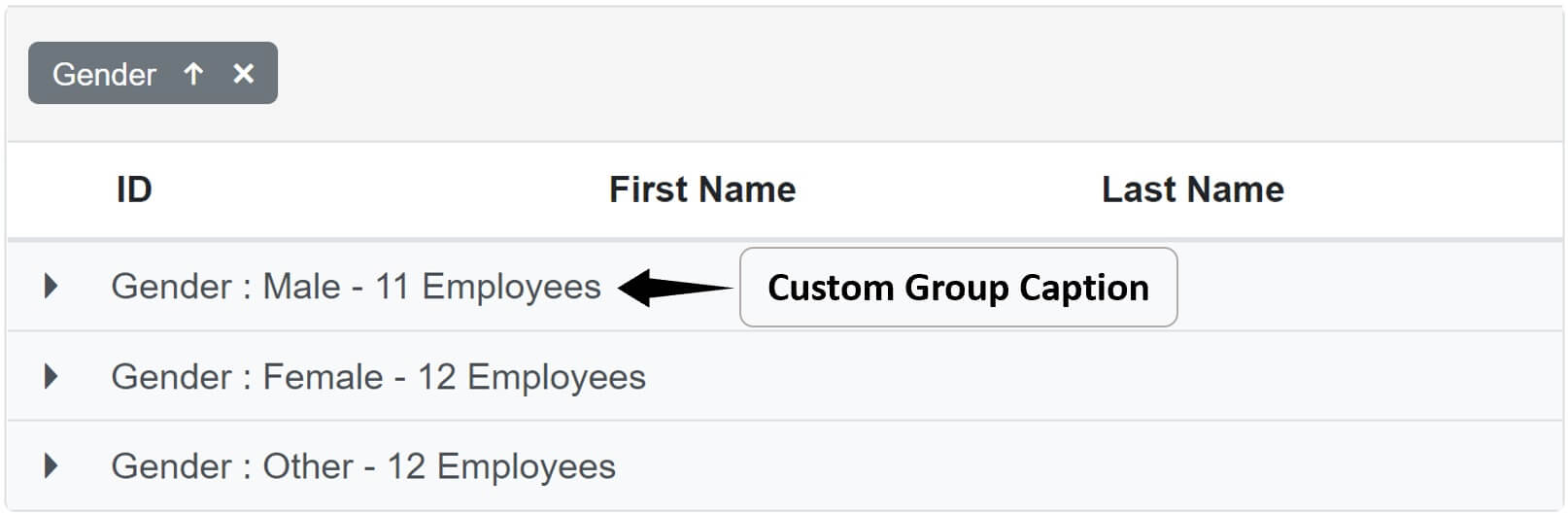 syncfusion datagrid custom group caption