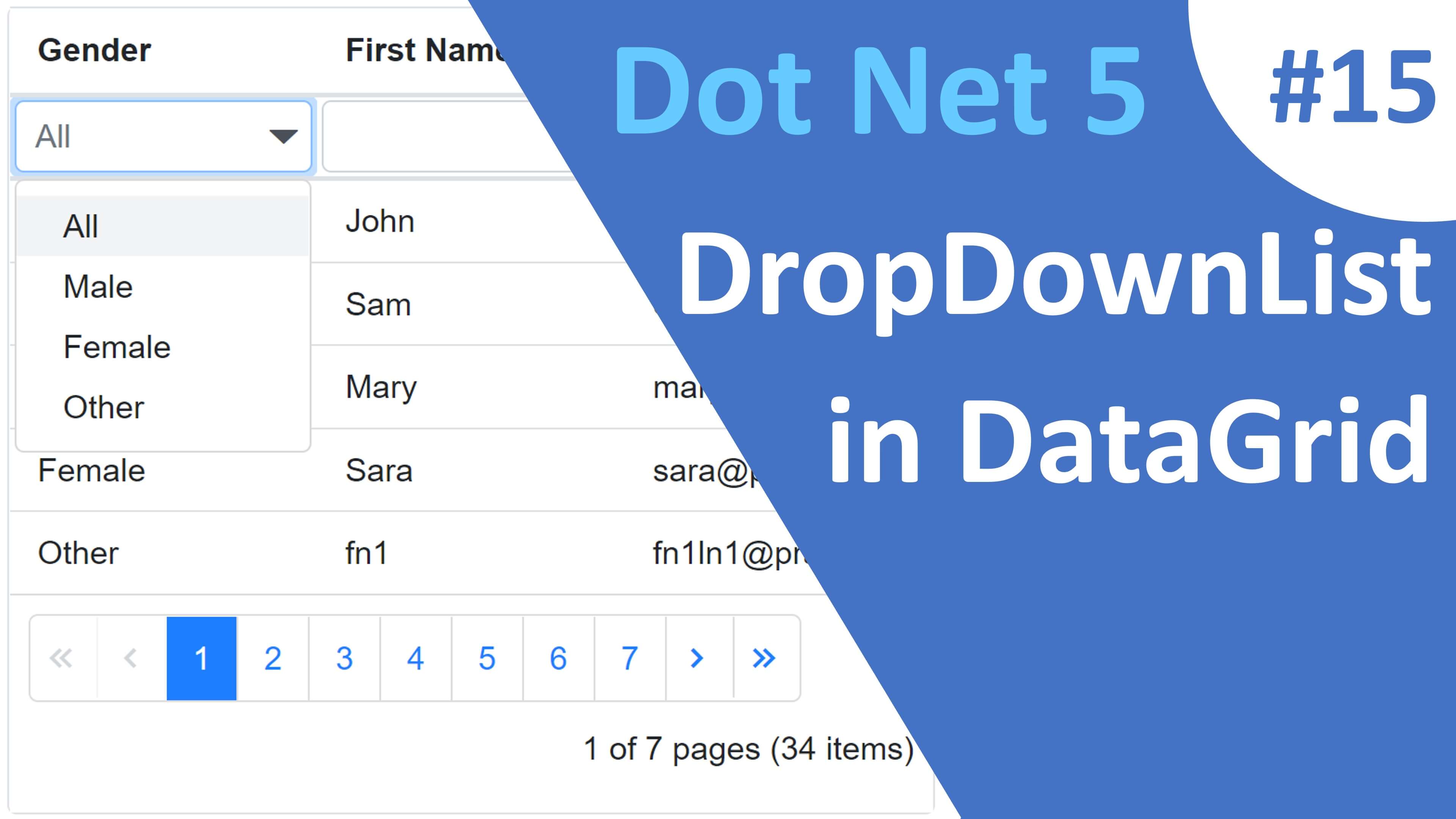 Core Blazor Dropdownlist in DataGrid