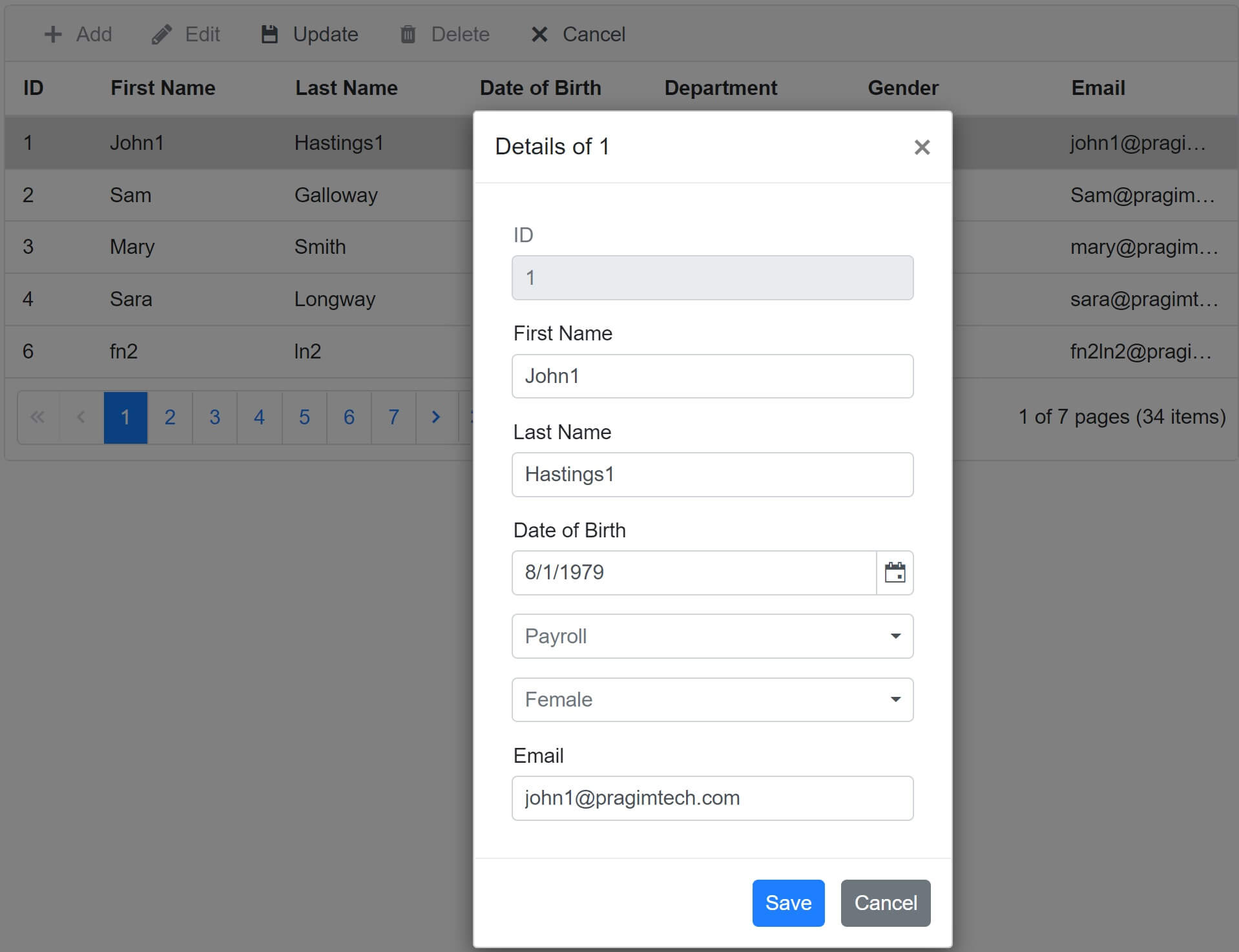 syncfusion datagrid editing