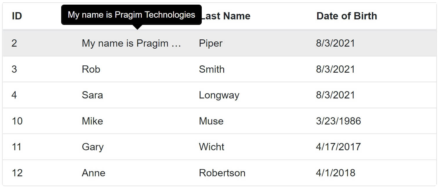 blazor datagrid column overflow text tooltip