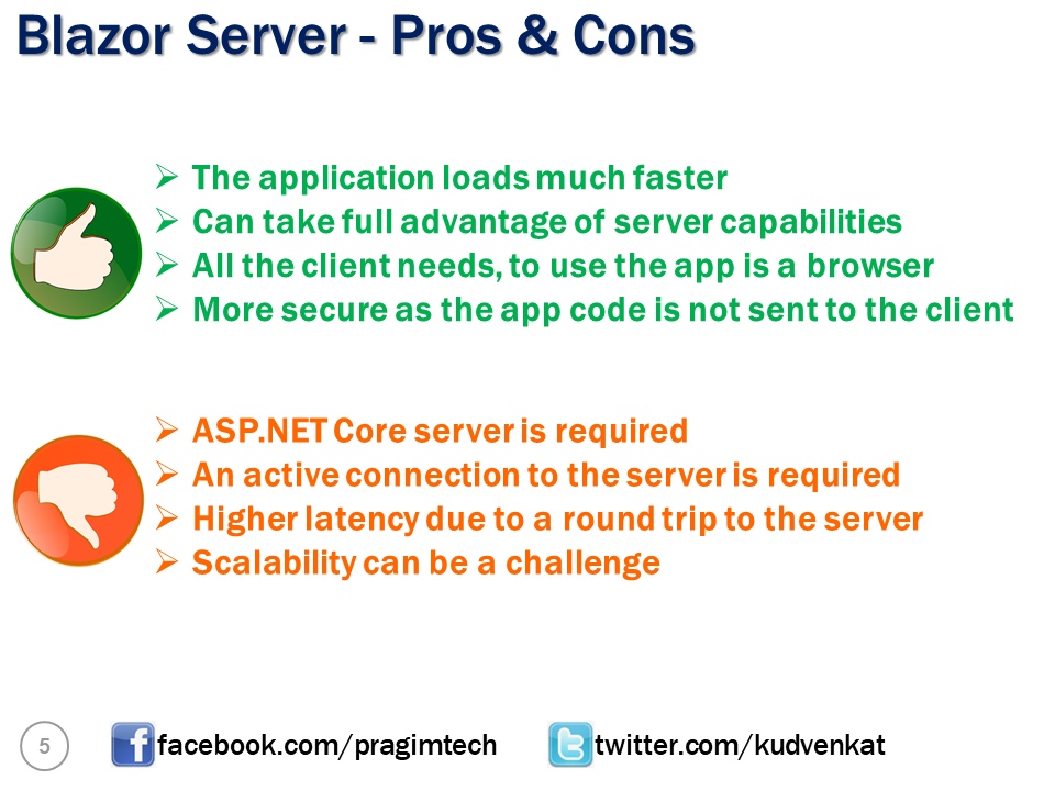 blazor server pros and cons