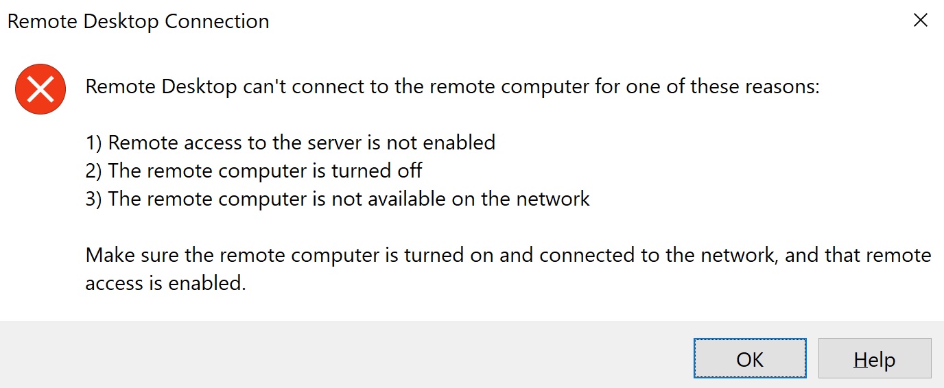 azure rdp connection failed