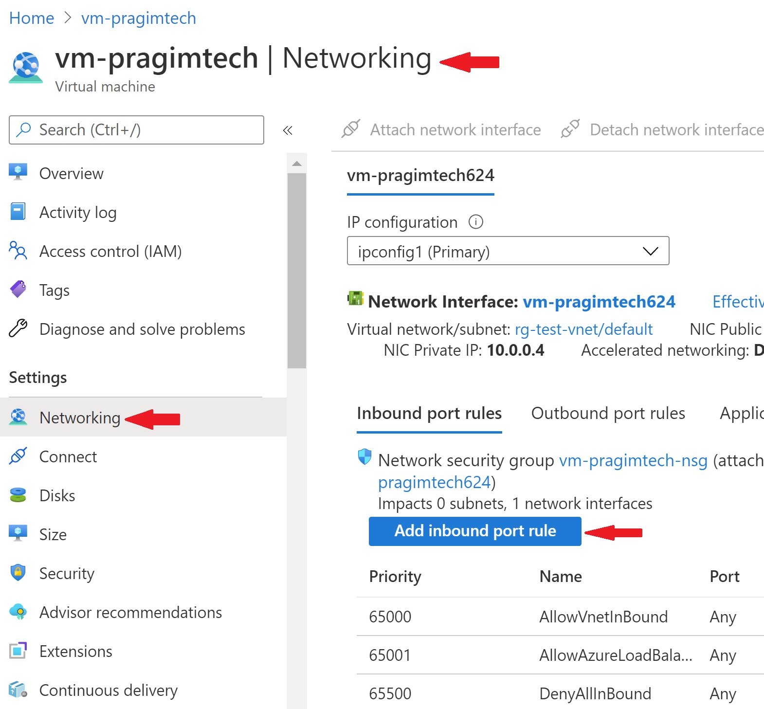 unable to rdp to azure vm