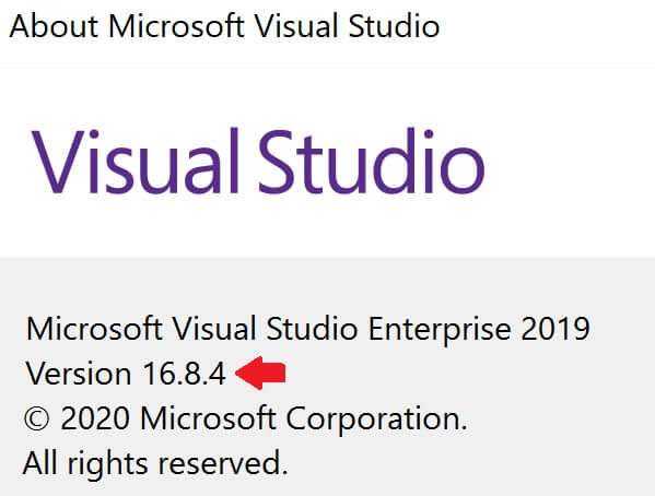 how to check visual studio version